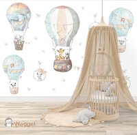 Behang jungle luchtballonnen