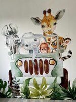 Behang jungle jeep 