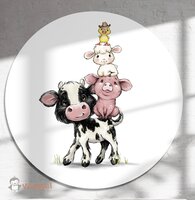 boerderijdieren muurcirkel