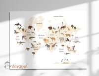 muurdecoratie wereldkaart wit