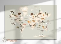 wereldkaart muurdecoratie groen