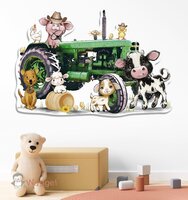 groene tractor muurdecoratie