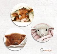 Muurcirkel Sweet dreams koe, schotse hooglander en lammetje