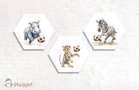 Hexagon set Jungle Ball nijlpaard, cheetah en zebra