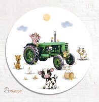 tractor groen muurcirkel