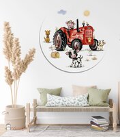 tractor rood muurcirkel
