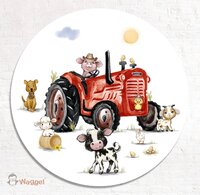 muurcirkel tractor rood