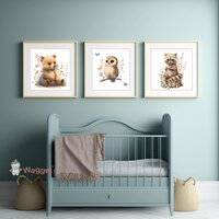 bosdieren poster set van 3