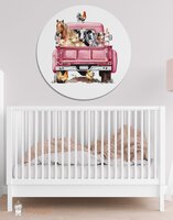 muurcirkel roze truck