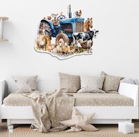 trekker blauw muurdecoratie