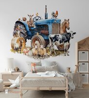 Behang Farmlife tractor blauw