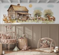 Behang Countryside farmhouse (geschikt voor een brede en smalle muur bijv. boven lambrisering)