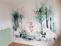 Behang Fairy tale elfjes en eenhoorns