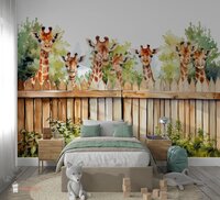 Behang into the wild giraffen
