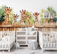 Behang into the wild giraffen