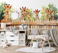 Behang into the wild giraffen