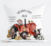 geboortekussen met tractor