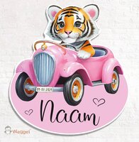 tijger roze geboortebord