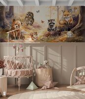 Behang Magic Forest &quot;Morning sun&quot; (geschikt voor een brede en smalle muur bijv. boven lambrisering)