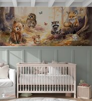 Behang Magic Forest &quot;Morning sun&quot; (geschikt voor een brede en smalle muur bijv. boven lambrisering)