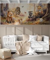 Behang Magic Forest &quot;Morning sun&quot; (geschikt voor een brede en smalle muur bijv. boven lambrisering)
