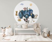 behangcirkel tractor blauw