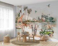 Behang Tropical jungle waterside