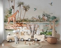 Behang Tropical jungle waterside