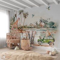 Behang Tropical jungle waterside