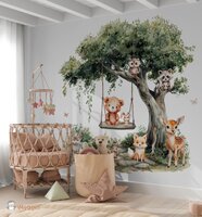 Behang Dreamy Woods swing babies 