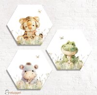 Hexagon set Sweethearts tijger, nijlpaard en krokodil