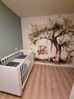 Behang Dreamy Woods swing babies pink