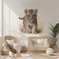 Behang Jungle naturel tijgertje