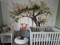 Behang Dreamy Woods swing babies pink