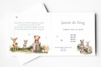 geboortekaartje met bosdieren