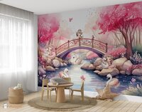 behang met ballerina&#039;s en zwanen