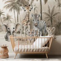 behang met jungle dieren