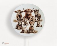 ronde lamp met boerderijdieren