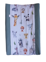Aankleedkussenhoes verticaal jungle wit