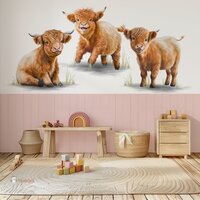 behang met schotse hooglanders