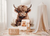 behang met schotse hooglander