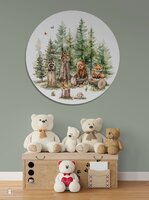 muurdecoratie met bosdieren
