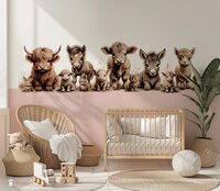 roze boerderijdieren behang