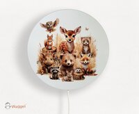 bosdieren wandlamp rond