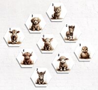 boerderijdieren hexagons