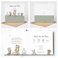 jungle cuties groen geboortekaartje