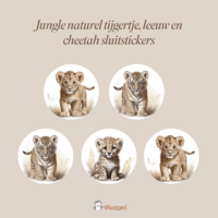 Geboortekaarten Jungle naturel tijgertje, leeuwtje of cheetah