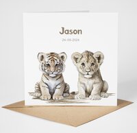 tijger en leeuw geboortekaartje