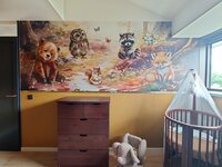 Behang Magic Forest &quot;Morning sun&quot; (geschikt voor een brede en smalle muur bijv. boven lambrisering)