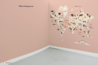 Behangwereldkaart roze